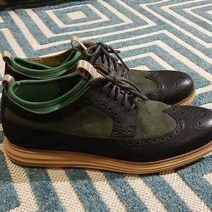 Two-tone suede wingtip Cole Haan dress shoes